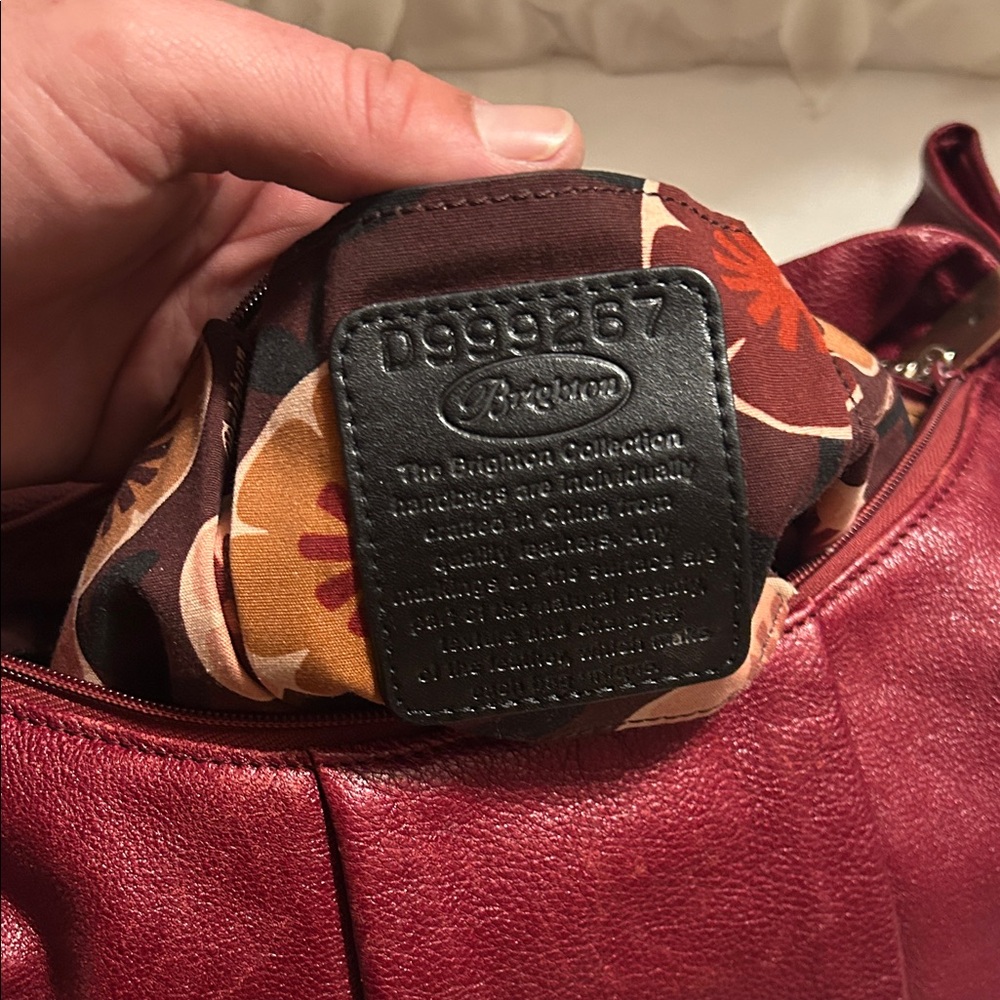 Brighton Deep Red Leather Shoulder Bag - Picture 7 of 8